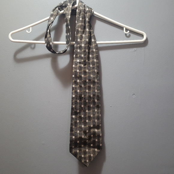 Alfred Sung Brown And Cream Silk Tie - Picture 5 of 5